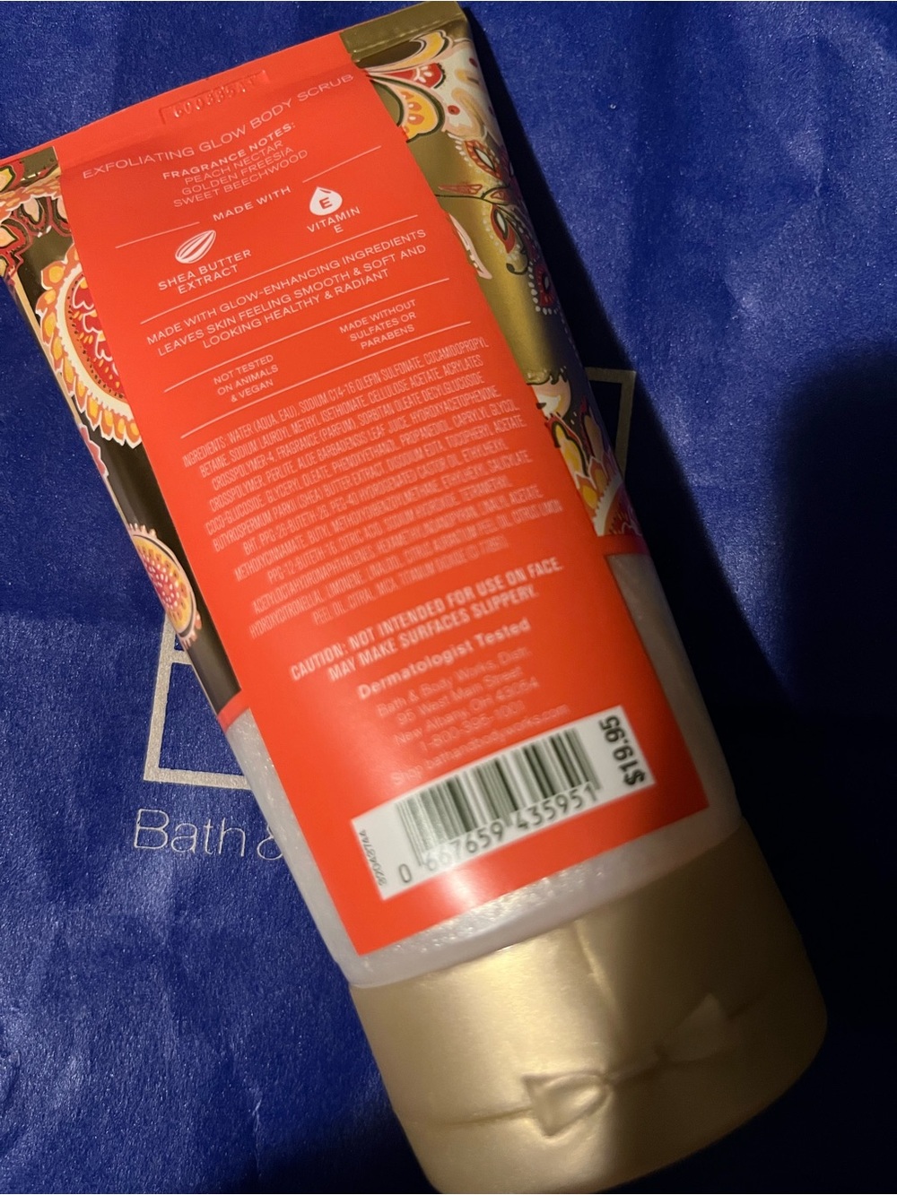 NWT Vera Bradley Peach Blossom&Nectar Exfoliating Glow Body Scrub - WhitePeach - Picture 2 of 3